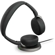 Słuchawki bezprzewodowe nauszne Jabra Evolve 65 Flex 26699-989-989 - USB-C, UC, Stacja ładująca, Czarne