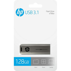 Pendrive HP x796w 128 GB HPFD796L-128 - 1 x USB 3.2 Gen 2, 75 MB/s, Kolor srebrny
