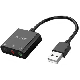 Karta dźwiękowa zewnętrzna Orico SKT3-BK-BP - 1 x USB, 3 x Mini Jack 3.5 mm, Stereo, Czarny