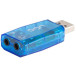 Karta dźwiękowa zewnętrzna uGo UKD-1085 - 1 x USB, 1 x Mini Jack 3.5 mm, Virtual 5.1, Niebieska, Przezroczysta