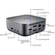 Stacja dokująca HP Thunderbolt 4 Ultra 180W G6 Dock 9X481AA - Zasilacz 230W, Szara