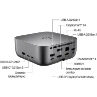 Stacja dokująca HP Thunderbolt 4 Ultra 280W G6 Dock AW5L5AA - Zasilacz 330W, Szara