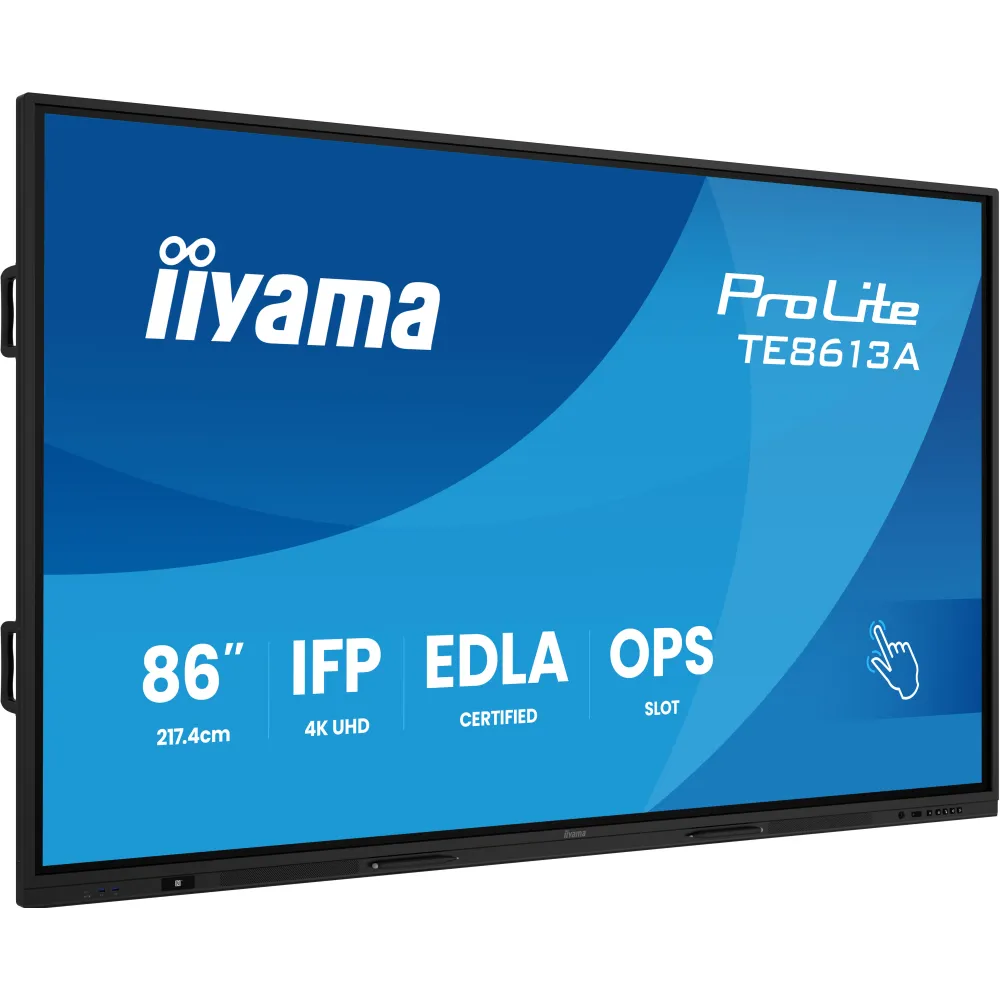 Monitor iiyama ProLite TE8613A-B2AG - 85,6"/3840x2160 (4K)/IPS/8 ms/dotykowy/USB-C/Czarny - zdjęcie