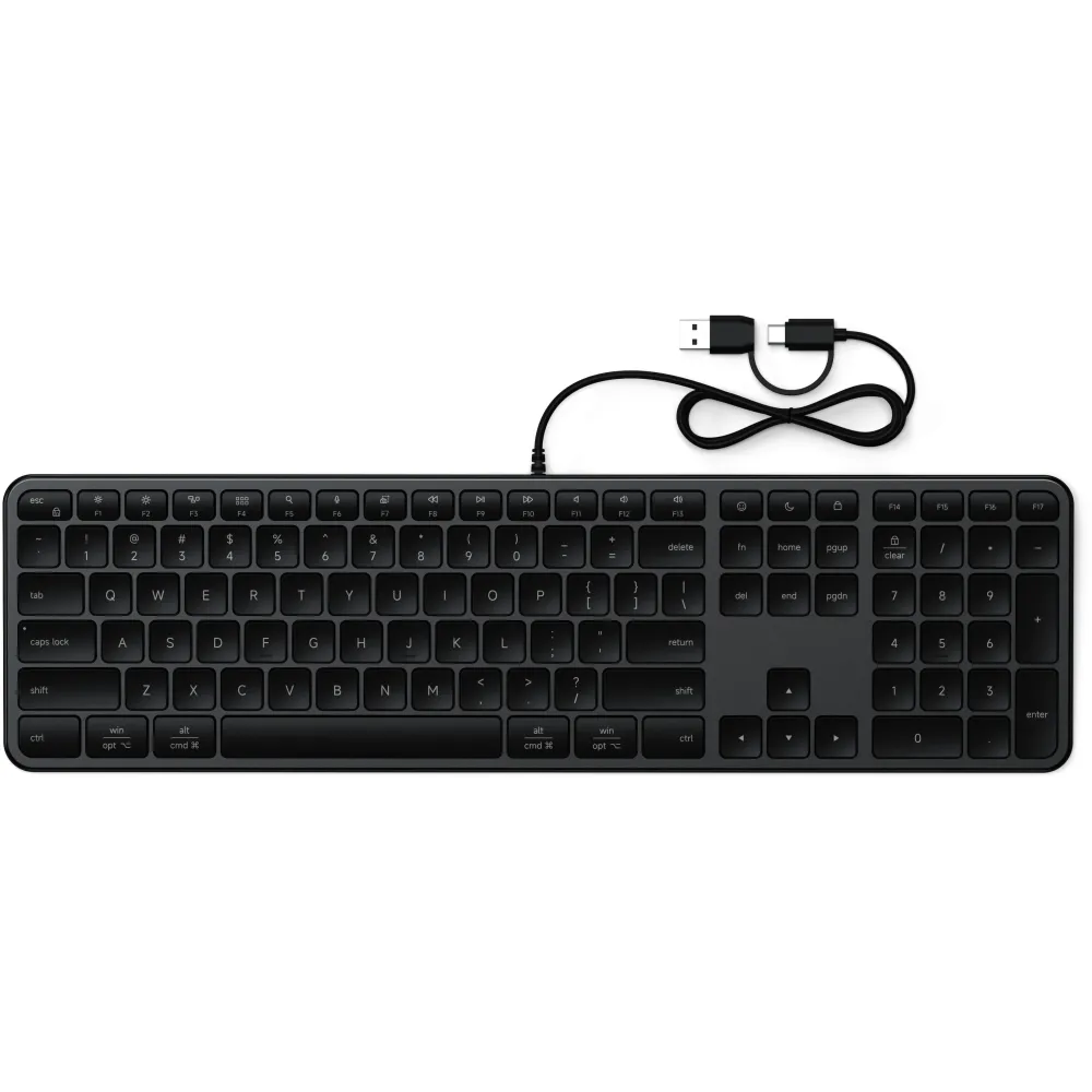Klawiatura przewodowa Satechi Slim LX3 Wired Keyboard ST-KULX3C-EN, USB-C|USB-A, Czarna | Sklep ITnes.pl, IT for BUSINESS
