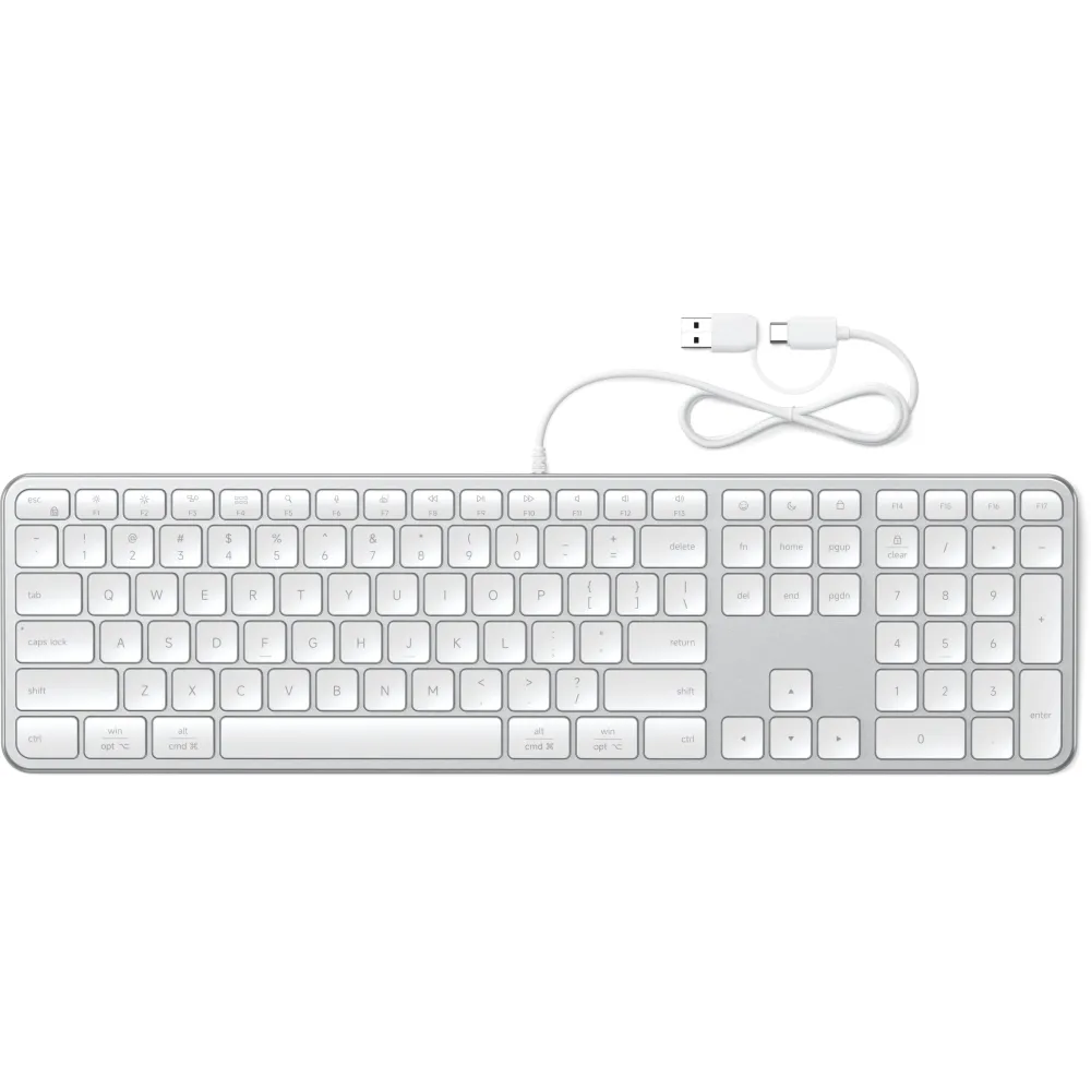 Klawiatura przewodowa Satechi Slim LX3 Wired Keyboard ST-KULX3S-EN, USB-C|USB-A, Srebrna | Sklep ITnes.pl, IT for BUSINESS