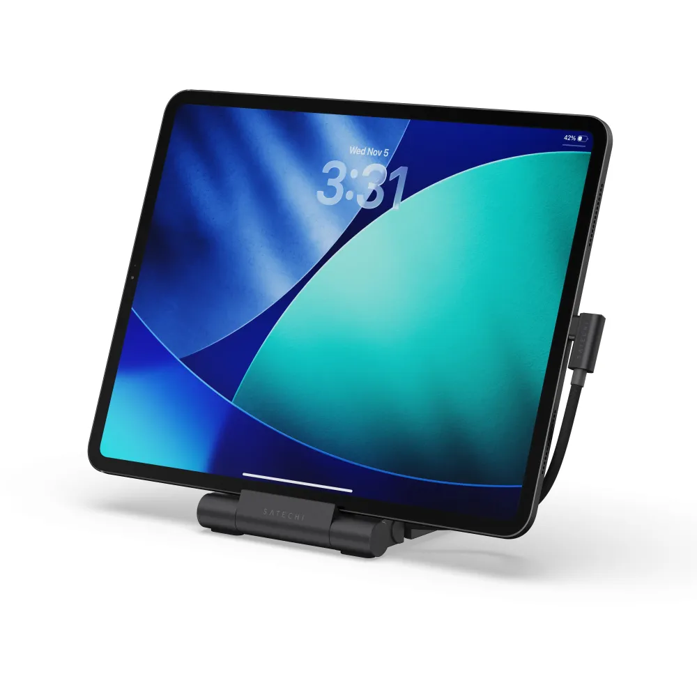 Replikator portów i podstwka na tablet Satechi OntheGo Foldable Stand Hub ST-GOTGFC - 2x USB-C, USB-A, HDMI, micro/SD, Audio, Czarny
