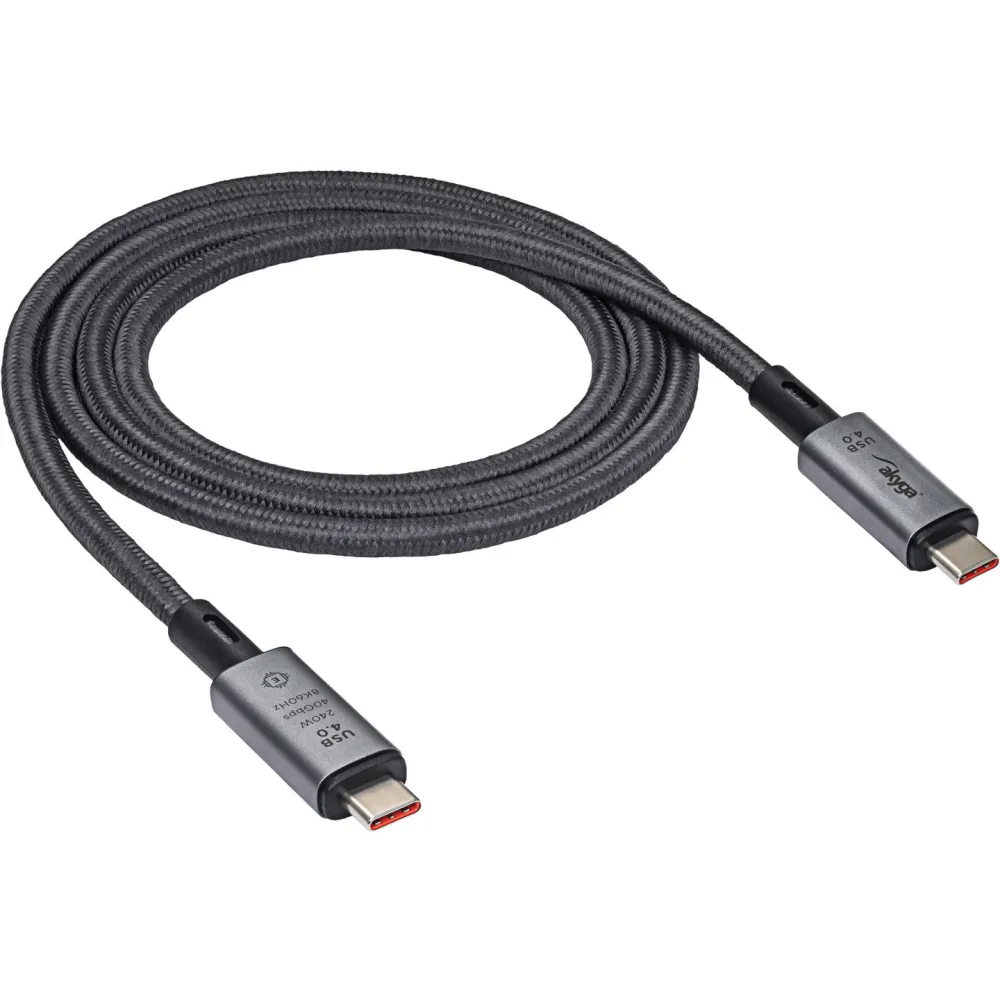 Kabel Akyga USB4 USB-C AK-USB-45, 1 m, 40Gbps, 8K 60Hz, 240W, Czarny | Sklep ITnes.pl, IT for BUSINESS