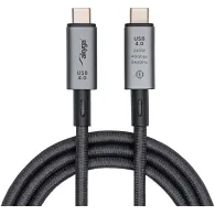 Kabel Akyga USB4 USB-C AK-USB-45, 1 m, 40Gbps, 8K 60Hz, 240W, Czarny | Sklep ITnes.pl, IT for BUSINESS