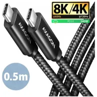 Kabel AXAGON USB4 USB-C BUCM4X-CM05AB, 0,5 m, 40Gbps, 8K 60Hz, PD 3.1 240W, Czarny | Sklep ITnes.pl, IT for BUSINESS