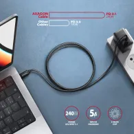 Kabel AXAGON USB4 USB-C BUCM4X-CM05AB, 0,5 m, 40Gbps, 8K 60Hz, PD 3.1 240W, Czarny | Sklep ITnes.pl, IT for BUSINESS