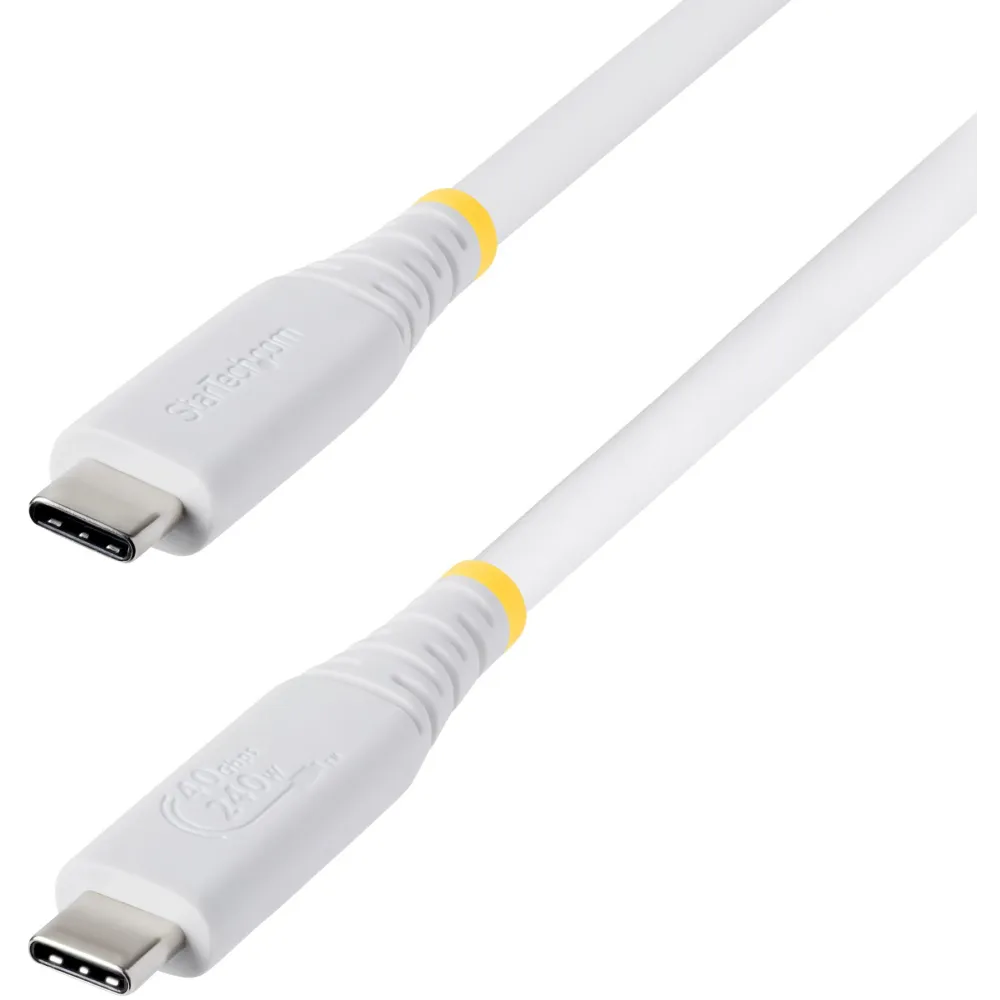 Kabel StarTech USB4 USB-C CC50CM40GUSB4TPW, 0,5 m, 40Gbps, DP 2.1 8K 60Hz, 240W, Biały | Sklep ITnes.pl, IT for BUSINESS