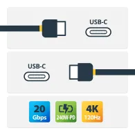 Kabel StarTech USB4 USB-C CC2M20GUSB4TP, 1,8 m, 20Gbps, DP 2.1 4K 120Hz, 240W, Czarny | Sklep ITnes.pl, IT for BUSINESS