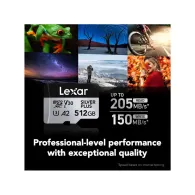 Karta pamięci Lexar microSDXC 512 GB Professional SILVER PLUS LMSSIPL512G-BNANG - 205|150MB|s, UHS-I, C10, A2, V30, U3