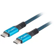 Kabel Lanberg USB-C USB4 CA-CMCM-45CU-0012-BK, 100W, 8K, 60Hz, 120cm, Czarno-niebieski | Sklep ITnes.pl, IT for BUSINESS