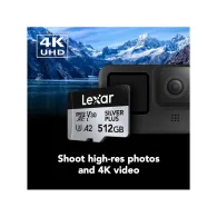 Karta pamięci Lexar microSDXC 512 GB Professional SILVER PLUS LMSSIPL512G-BNANG - 205|150MB|s, UHS-I, C10, A2, V30, U3