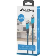 Kabel Lanberg USB-C USB4 CA-CMCM-45CU-0012-BK, 100W, 8K, 60Hz, 120cm, Czarno-niebieski | Sklep ITnes.pl, IT for BUSINESS