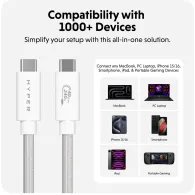 Kabel Targus USB4 USB-C HD6500WHGL, USB4, 1,2 m, 40Gbps, 8K 60Hz, 240W, Biały | Sklep ITnes.pl, IT for BUSINESS