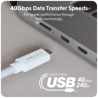 Kabel Targus USB4 USB-C HD6500WHGL, USB4, 1,2 m, 40Gbps, 8K 60Hz, 240W, Biały | Sklep ITnes.pl, IT for BUSINESS