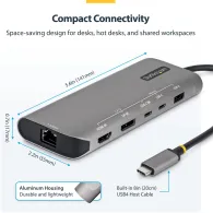 Replikator portów StarTech 7-in-1 USB4 Multiport Adapter 174B-USB4-MULTIPORT