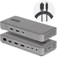 Stacja dokująca StarTech USB4 Docking Station 208UE-USB4-DOCK - 3x USB-C, 3x USB-A, 2x DP, LAN, Zasilanie