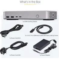 Replikator portów StarTech Dual-Monitor USB4 Docking Station 155UE-USB4-DOCK - 3x USB-C, 4x USB-A, 2x HDMI, LAN, Zasilanie