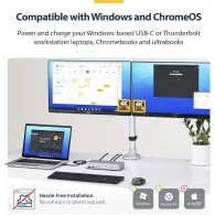 Replikator portów StarTech Dual-Monitor USB4 Docking Station 155UE-USB4-DOCK - 3x USB-C, 4x USB-A, 2x HDMI, LAN, Zasilanie