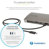 Stacja dokująca StarTech Thunderbolt 4 Docking Station TB4CDOCKUE - 4x Thunderbolt 4, 4x USB-A, LAN, Audio, SD, Zasilanie