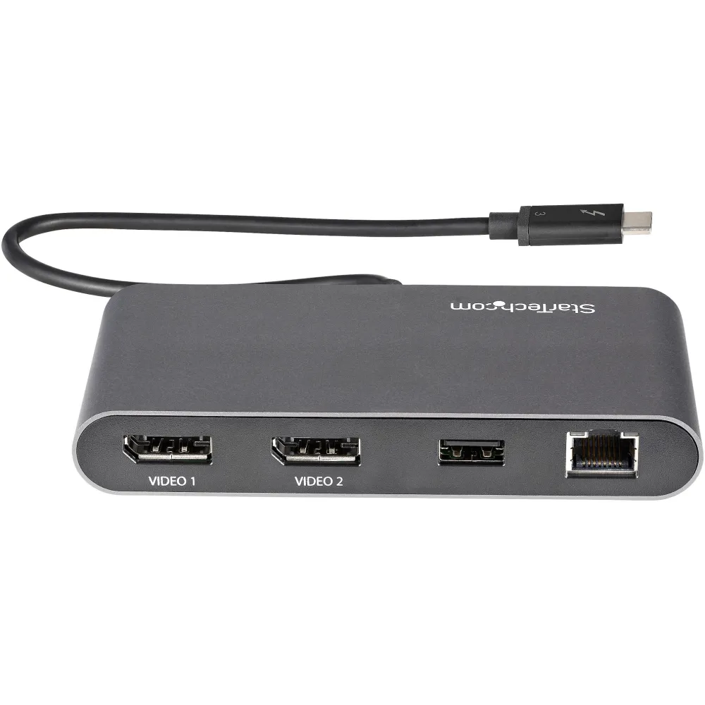 Replikator portów StarTech Thunderbolt 3 Mini Dock TB3DKM2DPL - 1x USB-A, 2x DisplayPort, LAN