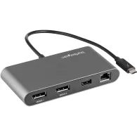 Replikator portów StarTech Thunderbolt 3 Mini Dock TB3DKM2DPL - 1x USB-A, 2x DisplayPort, LAN