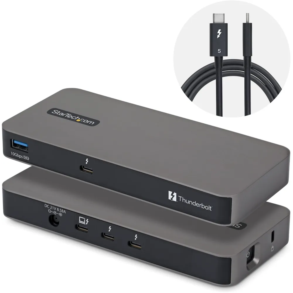Stacja dokująca StarTech 4-Port Thunderbolt 5 Hub 303UE-TB5-HUB - 4x Thunderbolt 5, 1x USB-A, Zasilanie