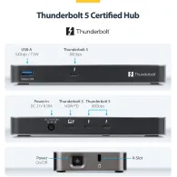 Stacja dokująca StarTech 4-Port Thunderbolt 5 Hub 303UE-TB5-HUB - 4x Thunderbolt 5, 1x USB-A, Zasilanie