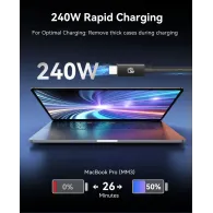 Kabel USB-C Thunderbolt 5 Orico TBZ5-15-BK-BP - 1 m, 240W, 80Gb|s, 8K 60Hz, Czarny