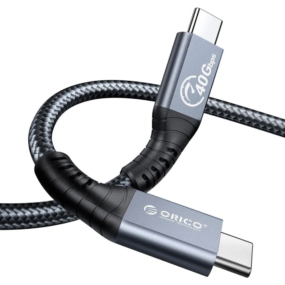 Kabel USB-C Thunderbolt 4 Orico TBZ4-20-GY-BP - 2 m, 100W, 40Gb|s, 8K 60Hz, Czarny