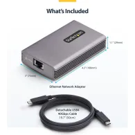 Karta sieciowa USB-C StarTech USB4-10GBE-ETHERNET - USB4, 10GbE, Szara