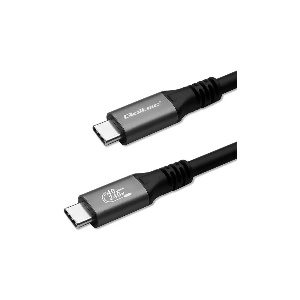 Kabel USB-C USB4 Qoltec 50669 - 1 m, 240W, 40Gb|s, 8K 60Hz, Czarny