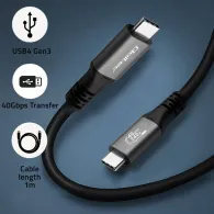 Kabel USB-C USB4 Qoltec 50669 - 1 m, 240W, 40Gb|s, 8K 60Hz, Czarny