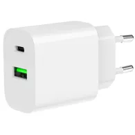 Ładowarka sieciowa Gembird TA-UC-PDQC20-W-01 - USB-C 20W, USB-A 18W, Biała