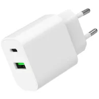 Ładowarka sieciowa Gembird TA-UC-PDQC20-W-01 - USB-C 20W, USB-A 18W, Biała