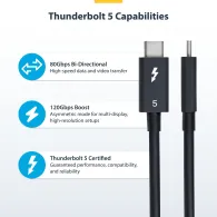 Kabel USB-C Thunderbolt 5 StarTechTBLT5MM80CM240W, 80cm, 240W, 80Gb, s, Czarny | Sklep ITnes.pl, IT for BUSINESS