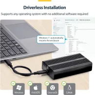 Obudowa na dysk M.2 StarTech USB4 M.2 NVMe Enclosure 1USB4-NVME-ENCLOSURE - 40Gbps, Czarna