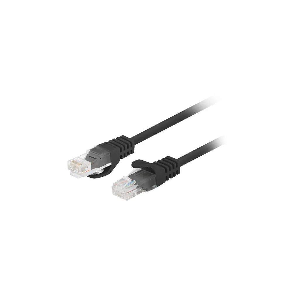 Patchcord Lanberg PCU6-20CC-0100-BK - kat. 6, UTP, 1m, czarny, opakowanie zbiorcze 10 szt