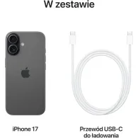 Smartfon Apple iPhone 17 MG6J4HX-A, A19, 6,3" 2622x1206, 256GB, 8GB, 5G, Czarny, Aparat 48+18Mpix, iOS, 1 rok Carry-in | Sklep ITnes.pl, IT for BUSINESS