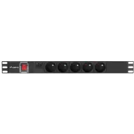 Listwa zasilająca Rack PDU Lanberg PDU-05E-0200-IEC-BK - 1U, 19", IP20, 2500 W, 10 A, 2m