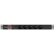 Listwa zasilająca Rack PDU Lanberg PDU-05E-0200-IEC-BK - 1U, 19", IP20, 2500 W, 10 A, 2m