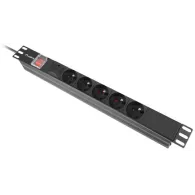 Listwa zasilająca Rack PDU Lanberg PDU-05E-0200-IEC-BK - 1U, 19", IP20, 2500 W, 10 A, 2m