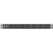 Listwa zasilająca Rack PDU Lanberg PDU-04I1906I-0200-C20-BK - 1U, 4x IEC C19, 6x IEC C13, IEC C20, 4000 W, 16 A, 2m
