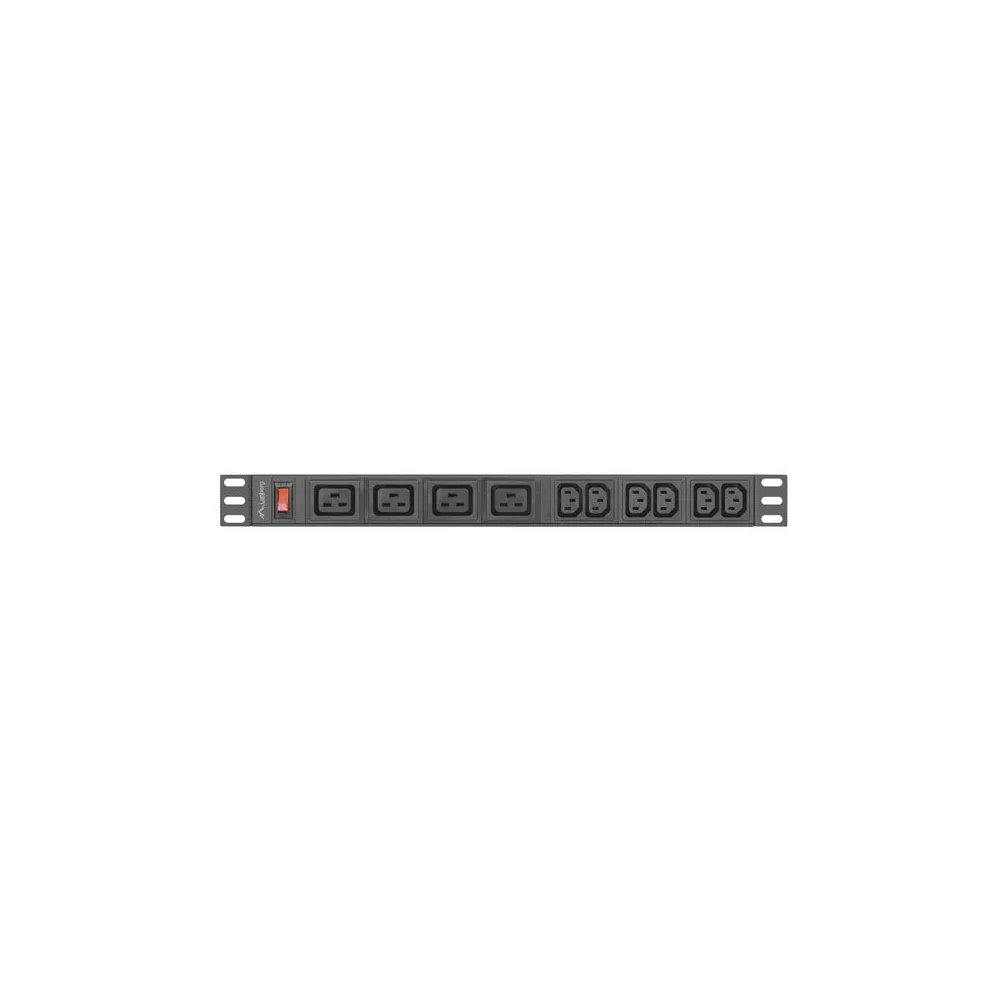 Listwa zasilająca Rack PDU Lanberg PDU-04I1906I-0200-C20-BK - 1U, 4x IEC C19, 6x IEC C13, IEC C20, 4000 W, 16 A, 2m