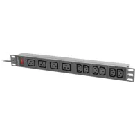 Listwa zasilająca Rack PDU Lanberg PDU-04I1906I-0200-C20-BK - 1U, 4x IEC C19, 6x IEC C13, IEC C20, 4000 W, 16 A, 2m
