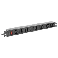 Listwa zasilająca Rack PDU Lanberg PDU-04I1906I-0200-C20-BK - 1U, 4x IEC C19, 6x IEC C13, IEC C20, 4000 W, 16 A, 2m