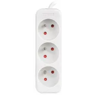 Listwa zasilająca Lanberg PS0-03E-0150-W - 3x Typ E, wtyk Schuko, 1,5m, Biała